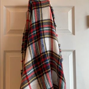 Plaid blanket scarf